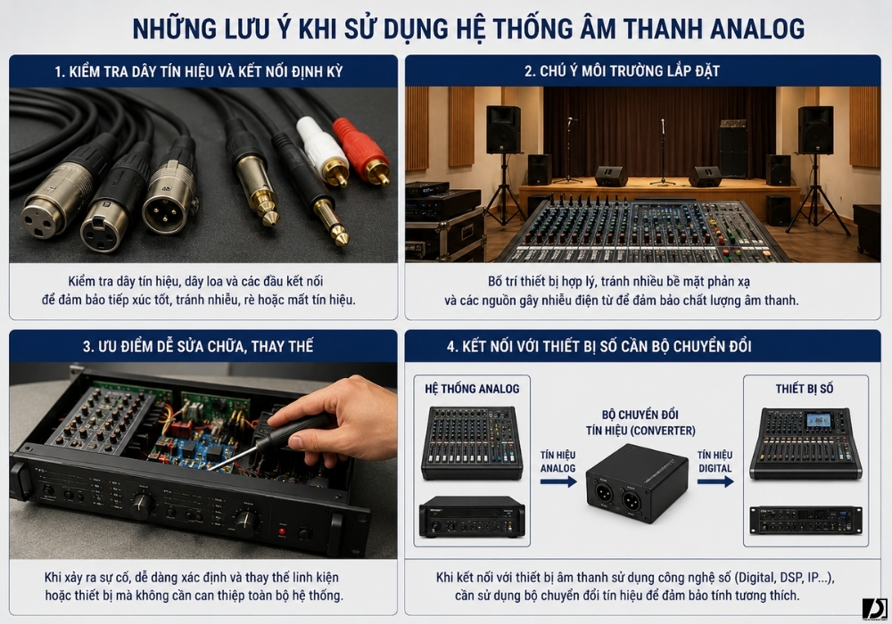 Những lưu ý khi sử dụng hệ thống âm thanh Analog