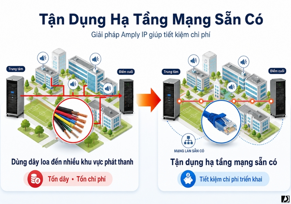 Tận dụng hạ tầng mạng sẵn có, tiết kiệm chi phí