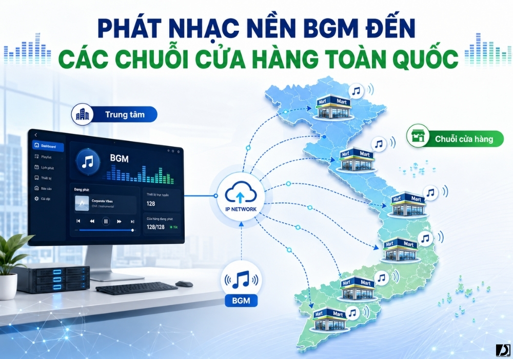 Phát nhạc nền BGM cho chuỗi cửa hàng