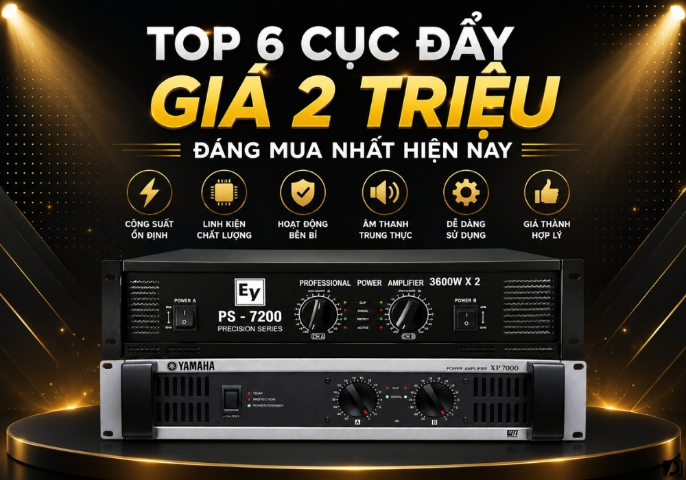 cục đẩy giá 2 triệu với thiết kế hiện đại, công suất ổn định và phù hợp cho nhu cầu karaoke gia đình, quán café hoặc hệ thống âm thanh quy mô nhỏ.