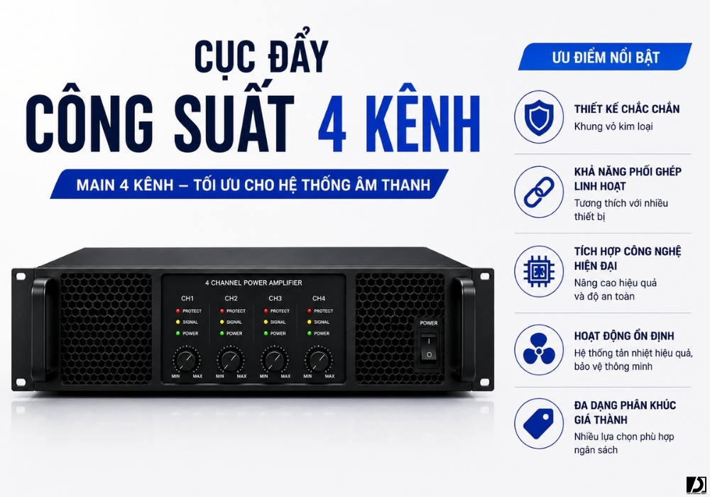 Ưu điểm của cục đẩy công suất 4 kênh