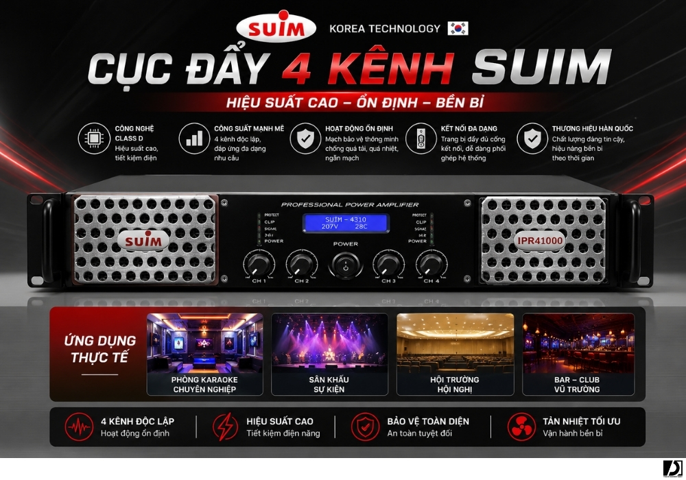 2. Cục đẩy 4 kênh SUIM Hàn Quốc