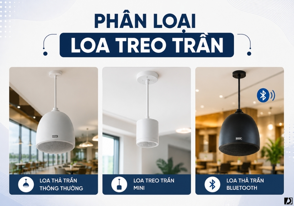 Phân loại loa treo trần