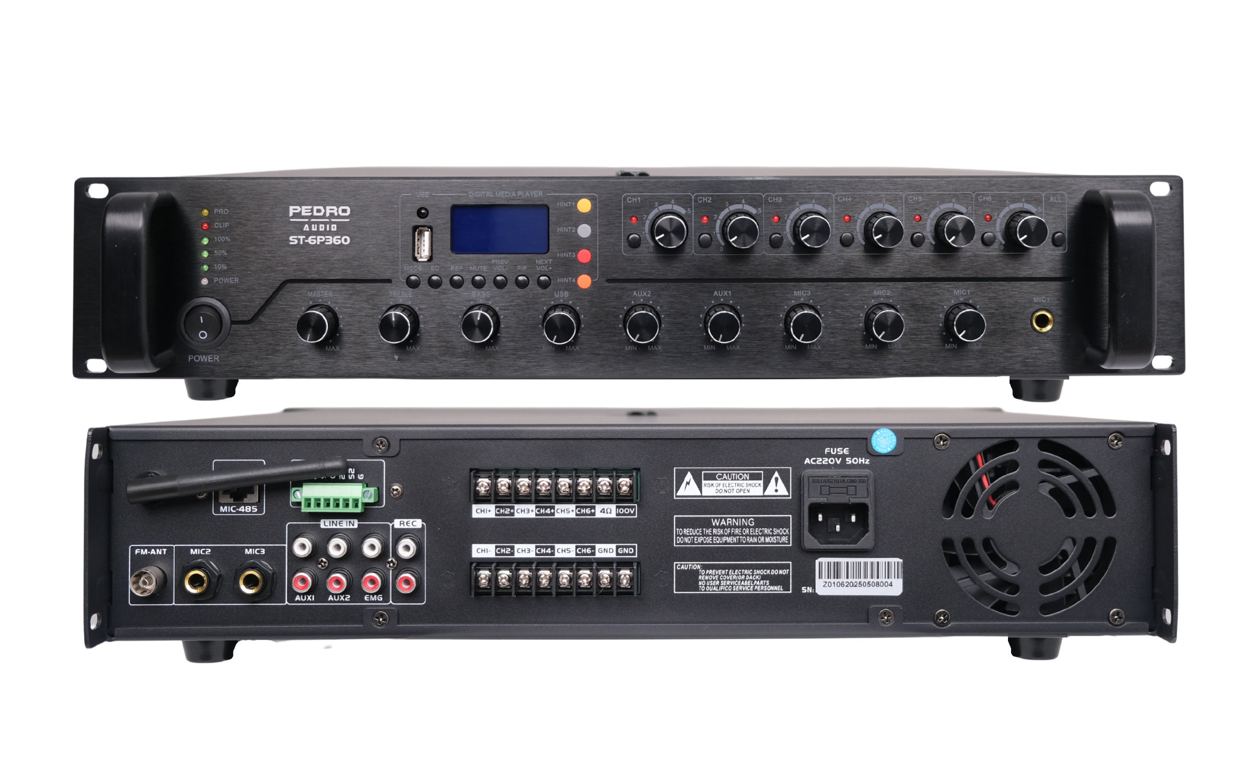 Amply phân vùng PEDRO ST-6P360 Amply phân vùng PEDRO ST-6P360