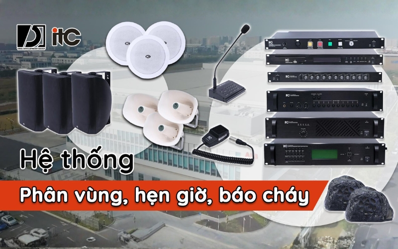 Hệ thống âm thanh thông báo tích hợp bộ hẹn giờ và báo cháy