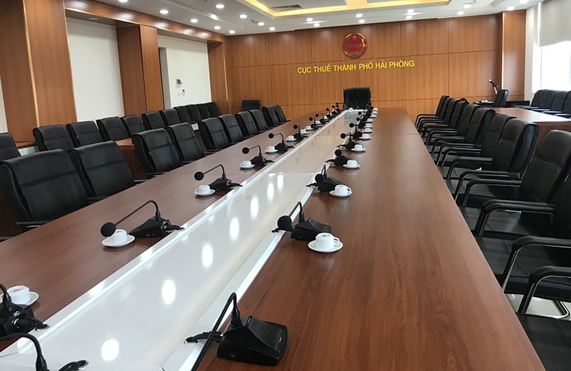 Lắp đặt micro cổ ngỗng có dây cho chi Cục thuế thành phố Hải Phòng