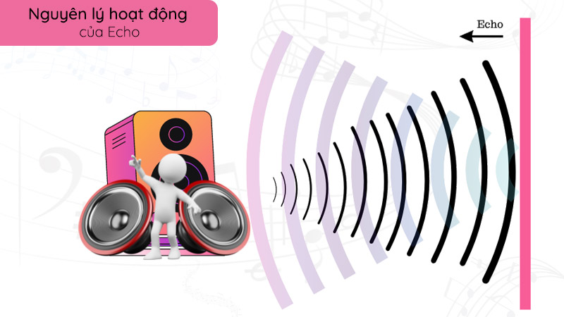 Nguyên lý hoạt động của echo là do sóng âm thanh bị phản xạ trở lại sau khi gặp vật cản trong không gian