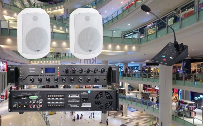 Hướng dẫn cấu hình âm thanh đa vùng cho trung tâm thương mại Mô hình cho trung tâm thương mại quy mô nhỏ – vừa