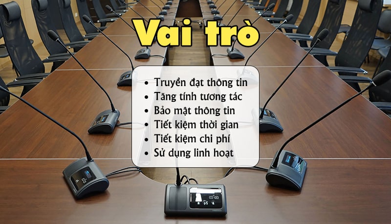 Vai trò của micro cổ ngỗng phải kể đến như: giúp đại biểu dễ dàng truyền đạt thông tin, kết nối không dây tiện lợi,...